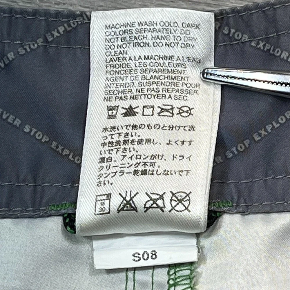 The North Face Quick Dry‎ Mens Board Shorts Size 32 Plaid Green Yellow